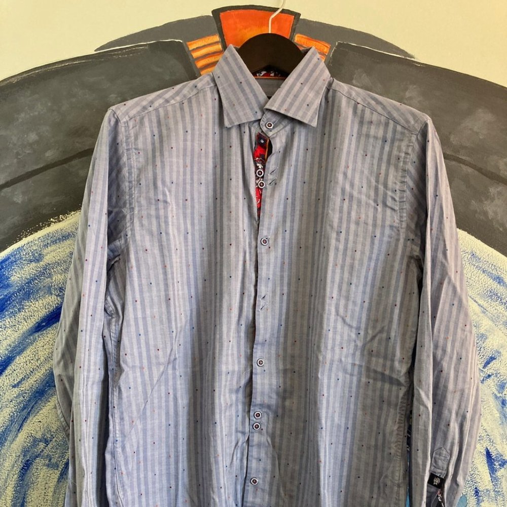 Stone Rose Blue Striped and Multi-color dotted dress shirt size 3